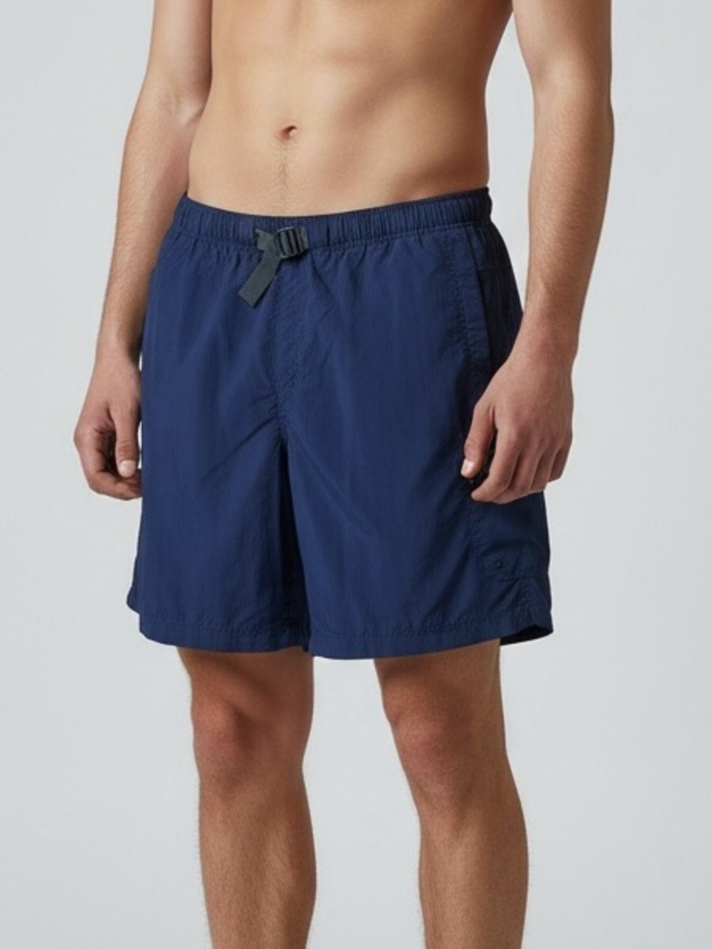 Columbia Omni-Shade Men’s Size XL Belted Outdoor Fishing Short Trunks Navy Blue